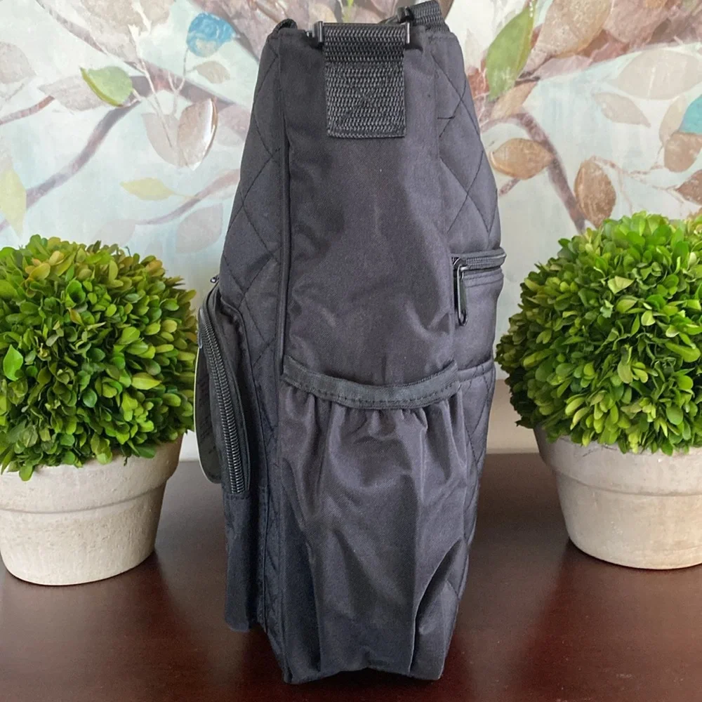JL CHILDRESS🖤BLACK🖤QUILTED TOTE N STROLL ESSENTIALS DIAPER 🍼BABY🍼 BAG🌟NWT🌟